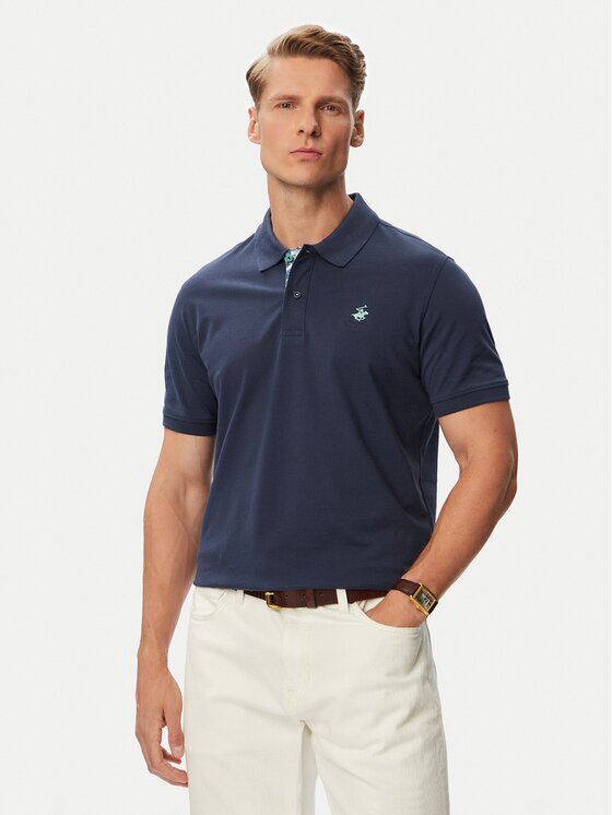 Beverly Hills Polo Club Тениска с яка и копчета P-SS26M-P450106 Regular Fit