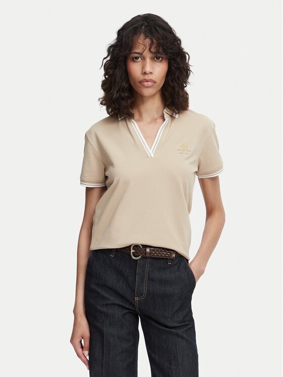 Beverly Hills Polo Club Тениска с яка и копчета P-SS26W-P0300 Regular Fit