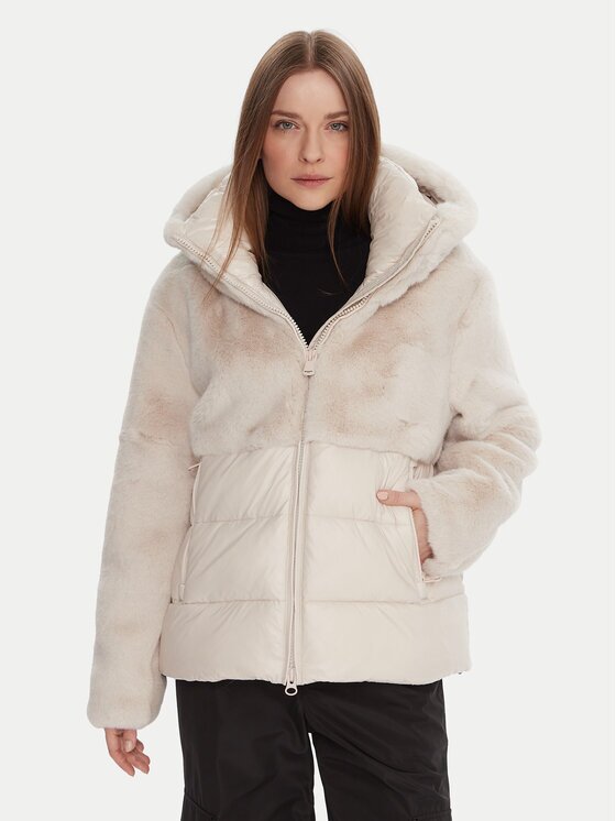 Blauer Кожено палто 25WBLDC02178 Екрю Regular Fit