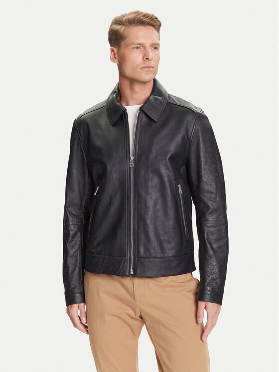 BOSS Кожено яке H-Mapson4 50543214 Regular Fit