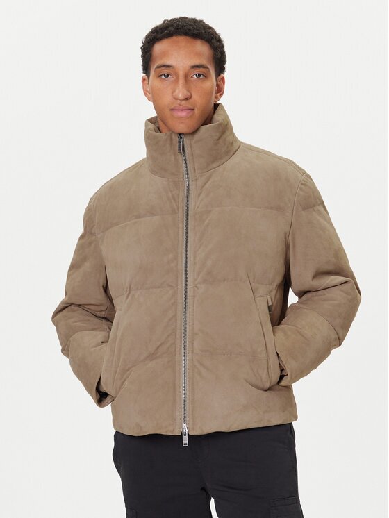 BOSS Кожено яке Jocamp 50547546 Relaxed Fit