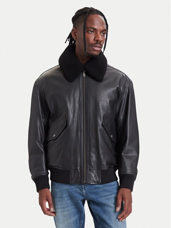 BOSS Кожено яке Jopeak 50566594 Regular Fit