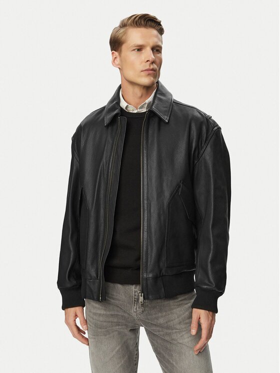 BOSS Кожено яке Josual 50568175 Regular Fit