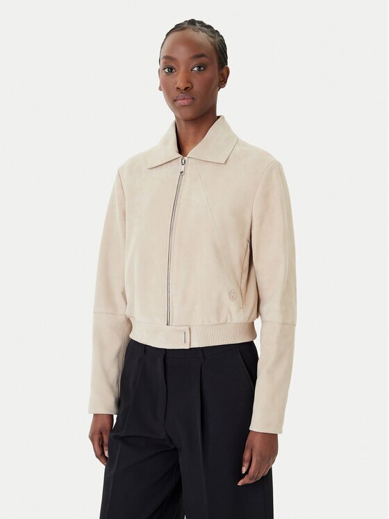 BOSS Кожено яке Salene 50552203 Regular Fit