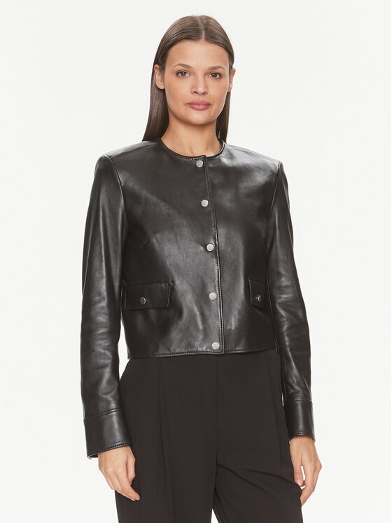 BOSS Кожено яке Samarie 50505500 Slim Fit