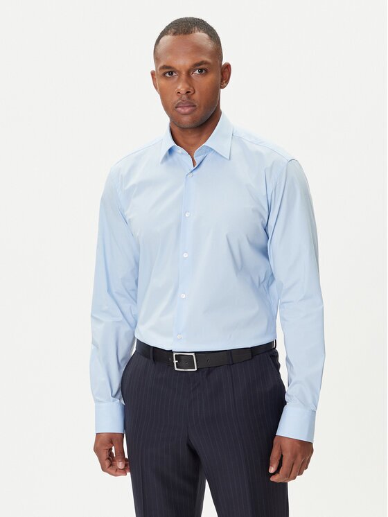 BOSS Риза H-Joe 50545075 Светлосиньо Regular Fit
