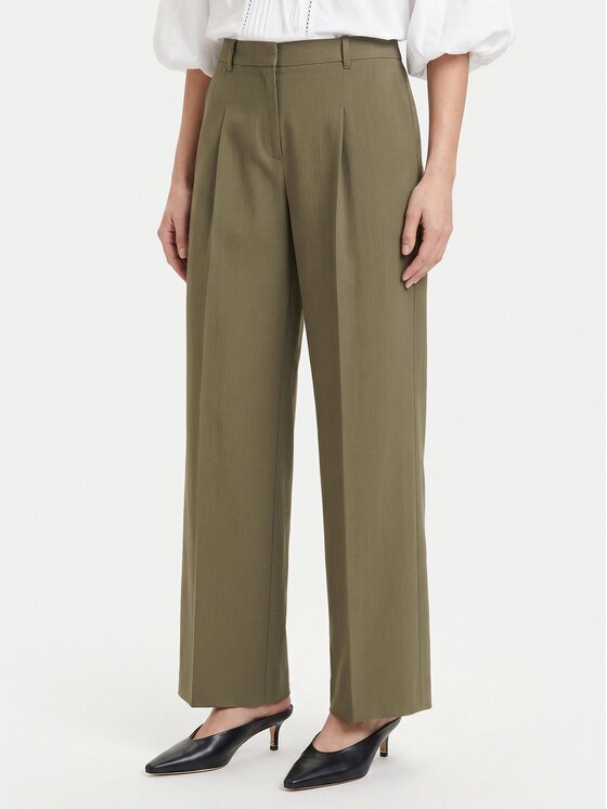BOSS Текстилни панталони Tiana17 50564491 Зелен Relaxed Fit