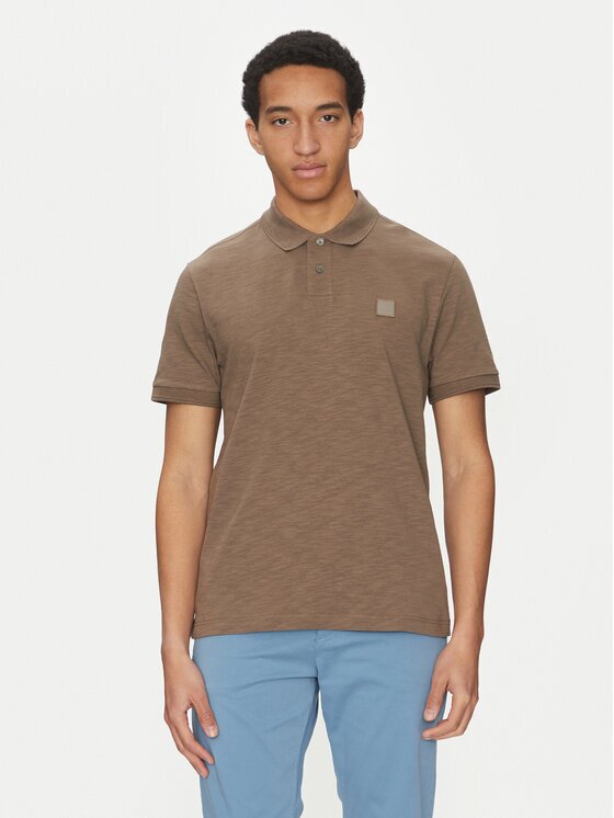 BOSS Тениска с яка и копчета 50536728 Regular Fit