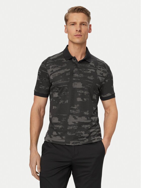 BOSS Тениска с яка и копчета Active Repeat 50558583 Slim Fit