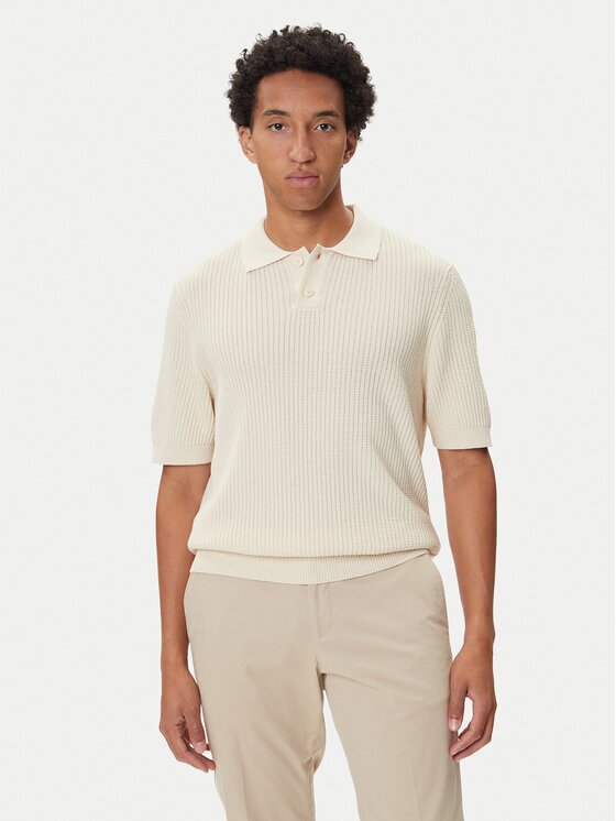 BOSS Тениска с яка и копчета Akoppo 50543670 Regular Fit