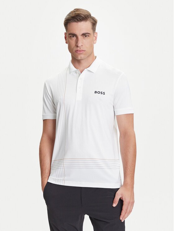 BOSS Тениска с яка и копчета Check 50545692 Slim Fit