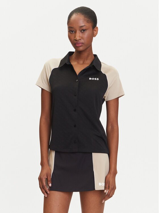 BOSS Тениска с яка и копчета Ellici2 50544191 Regular Fit