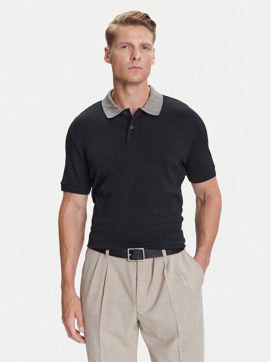 BOSS Тениска с яка и копчета H-Parlay 302 50545487 Regular Fit