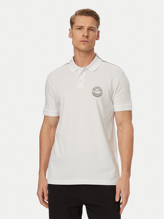 BOSS Тениска с яка и копчета Open 50560261 Regular Fit