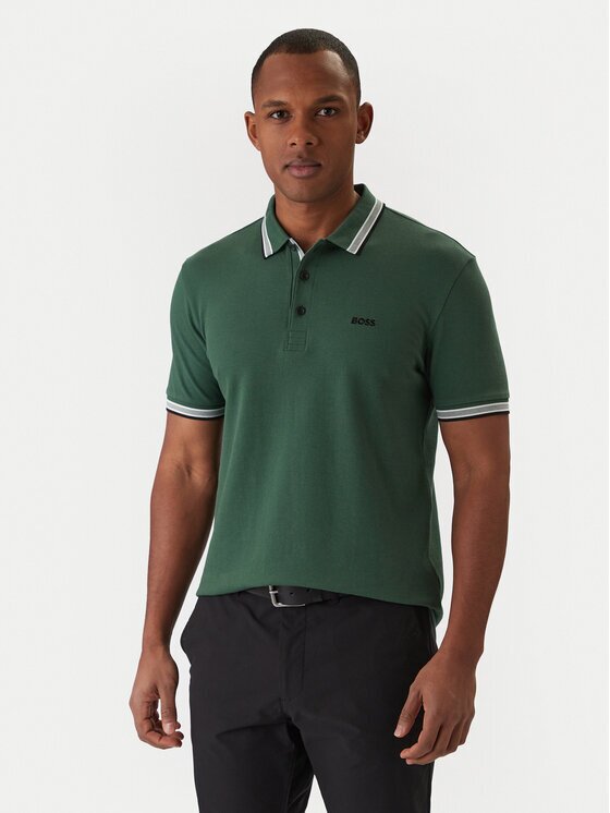 BOSS Тениска с яка и копчета Paddy 50469055 Regular Fit