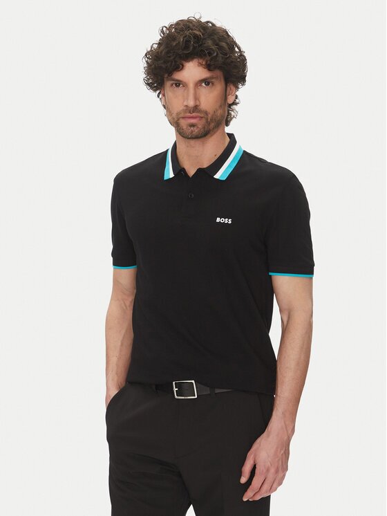 BOSS Тениска с яка и копчета Paddy Ap Heritage 50538101 Regular Fit