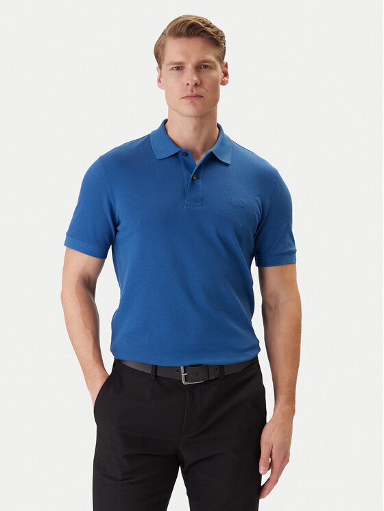 BOSS Тениска с яка и копчета Pallas 50553564 Regular Fit