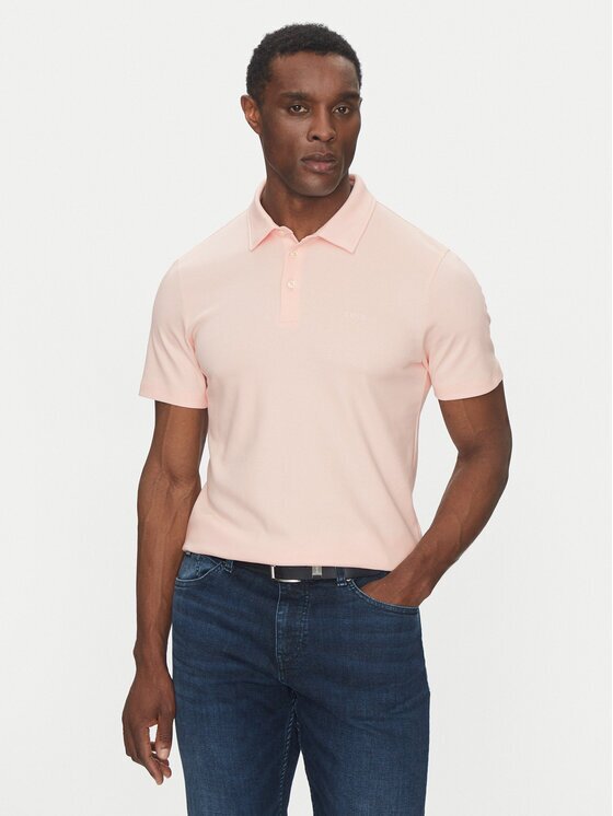 BOSS Тениска с яка и копчета Palosh 50471335 Slim Fit