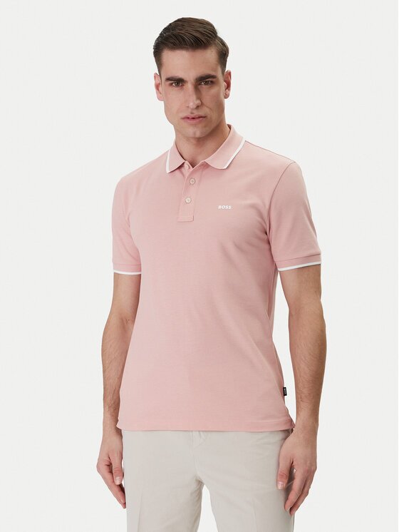 BOSS Тениска с яка и копчета Parlay 190 50494697 Regular Fit