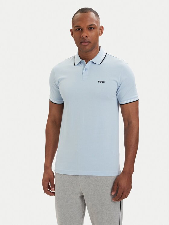 BOSS Тениска с яка и копчета Paul 50506193 Slim Fit