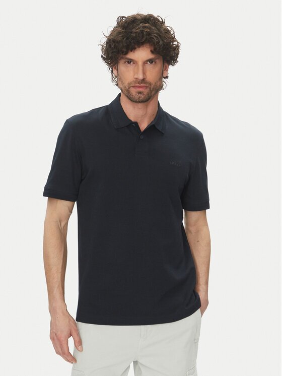 BOSS Тениска с яка и копчета Pe_Interlock 50520109 Regular Fit