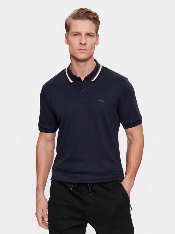 BOSS Тениска с яка и копчета Penrose 38 50469360 Regular Fit