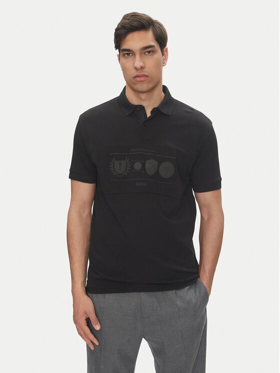 BOSS Тениска с яка и копчета Percy Heritage 50538111 Relaxed Fit