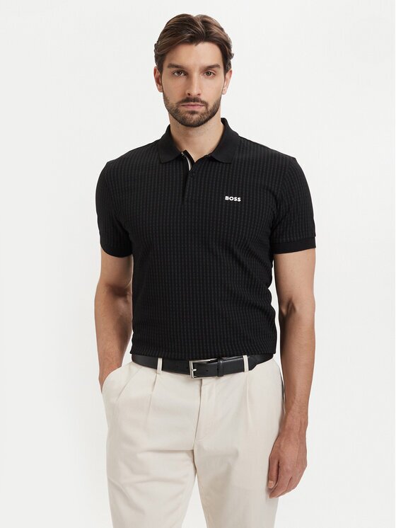 BOSS Тениска с яка и копчета Birdie 3 50559355 Regular Fit