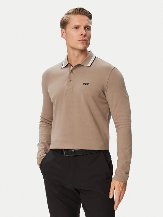BOSS Тениска с яка и копчета Plisy 50536609 Regular Fit