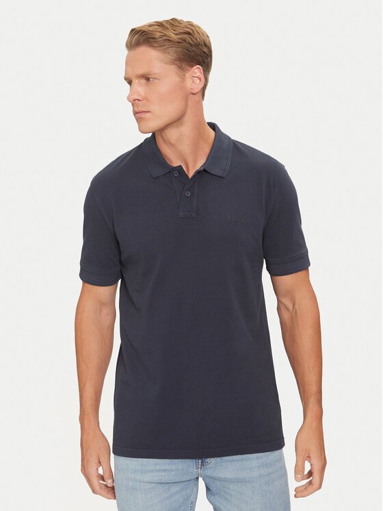 BOSS Тениска с яка и копчета Prime 50507813 Regular Fit