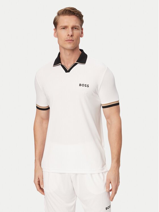 BOSS Тениска с яка и копчета Serve 50559200 Regular Fit