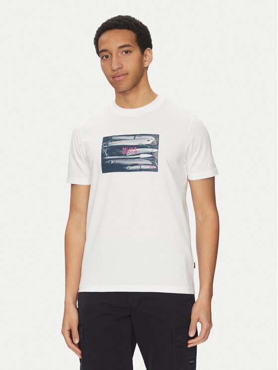 BOSS Тишърт Dune 50539194 Екрю Regular Fit