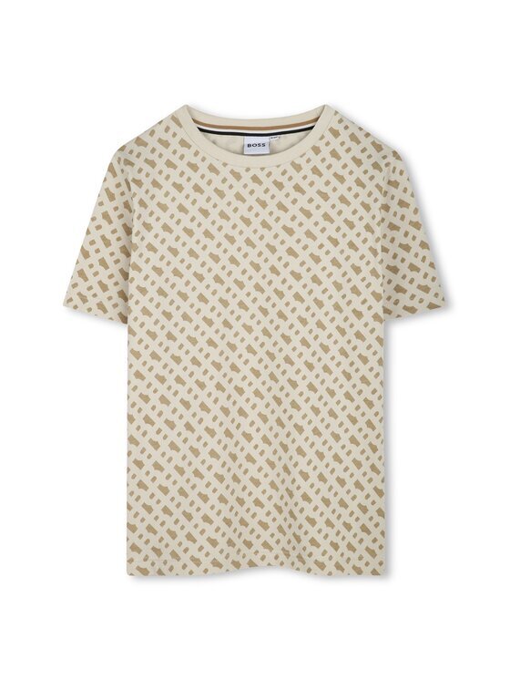 BOSS Тишърт J52047 S Бежов Slim Fit