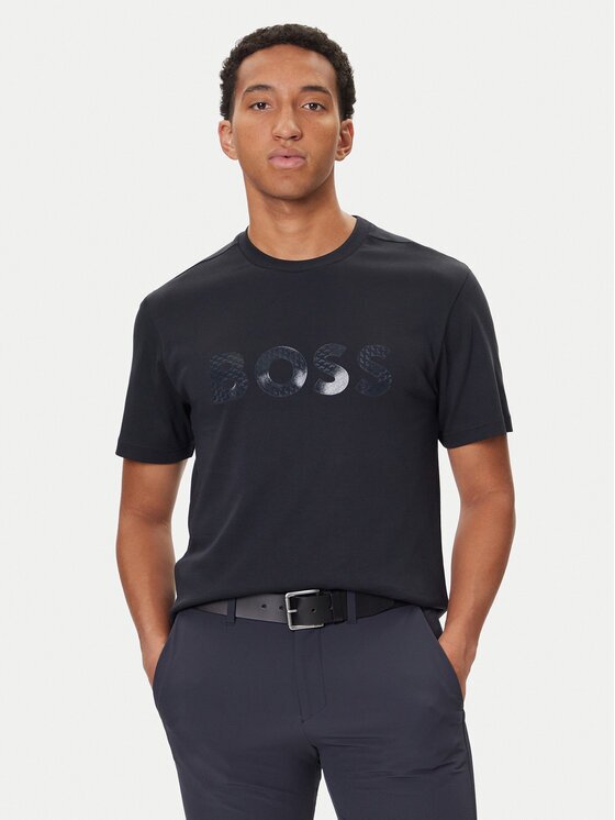 BOSS Тишърт Mirror Iconic 50547940 Тъмносин Relaxed Fit