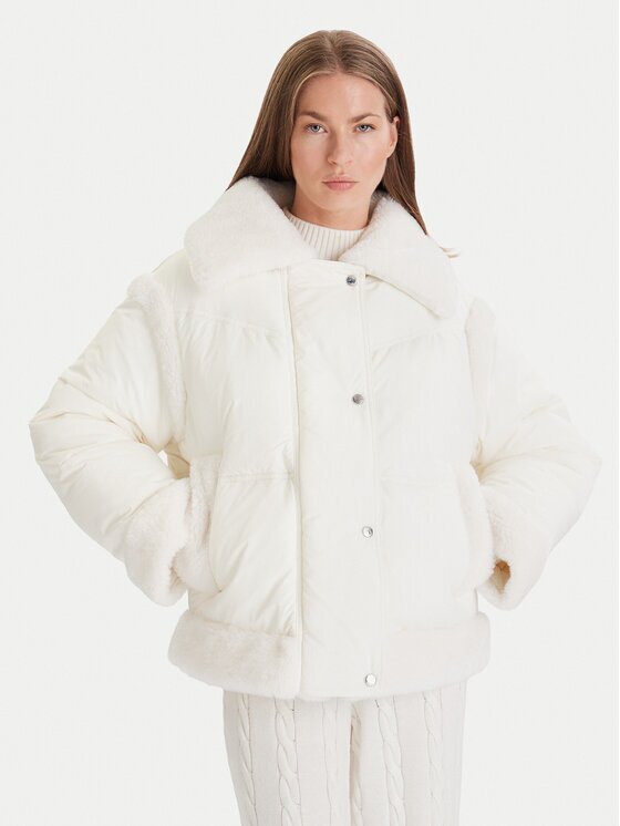 BOSS Зимно яке C_Pajuna 50548173 Екрю Relaxed Fit