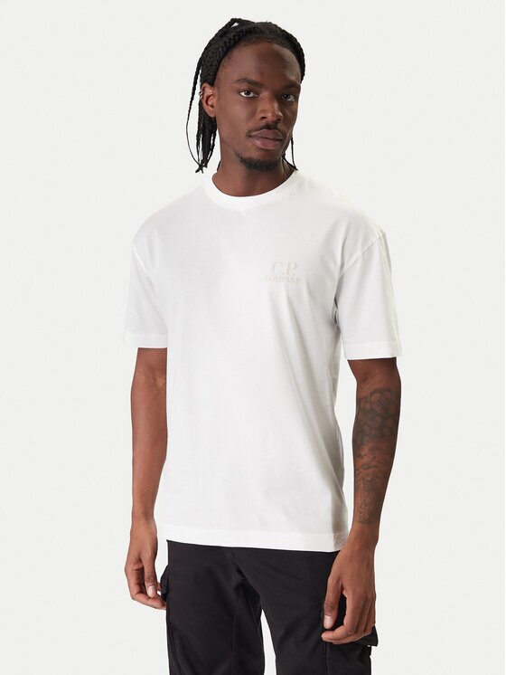 C.P. Company Тишърт 20CMTS086A005100W Екрю Regular Fit
