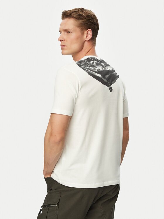 C.P. Company Тишърт RCCMTS725A005100W Екрю Regular Fit
