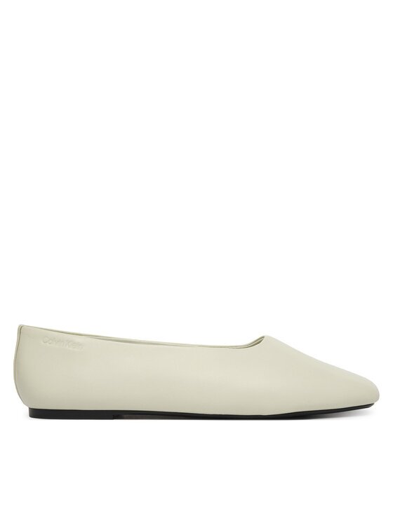 CALVIN KLEIN Балеринки Round Ballerina Lth HW0HW02943 Бял