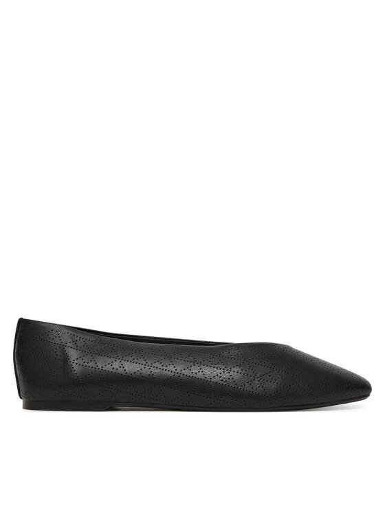CALVIN KLEIN Балеринки Square Ballerina Aop Lth HW0HW02936 Черен