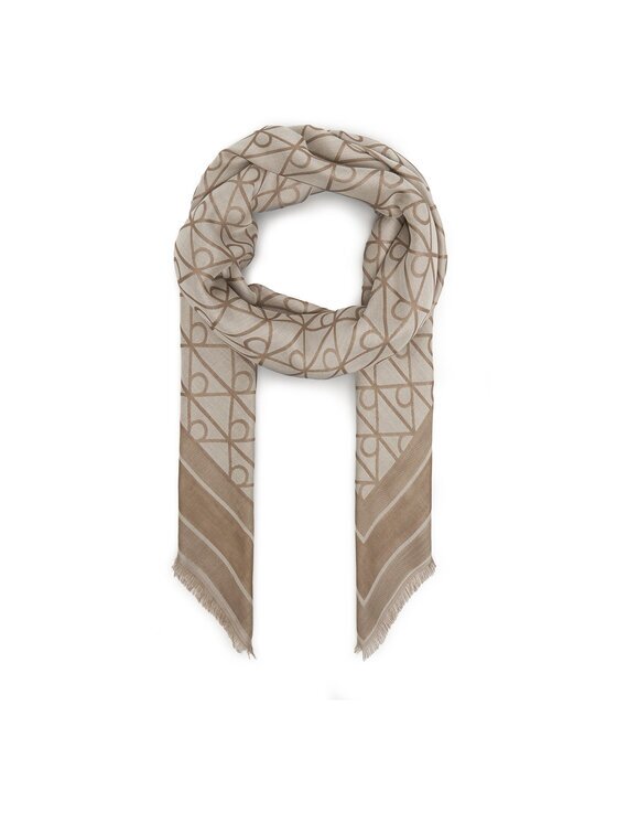 CALVIN KLEIN Бандана Emblem Aop Jacquard Square Scarf LV04F8080G Бежов