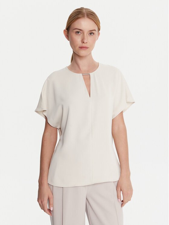 CALVIN KLEIN Блуза LV044C196G Екрю Regular Fit