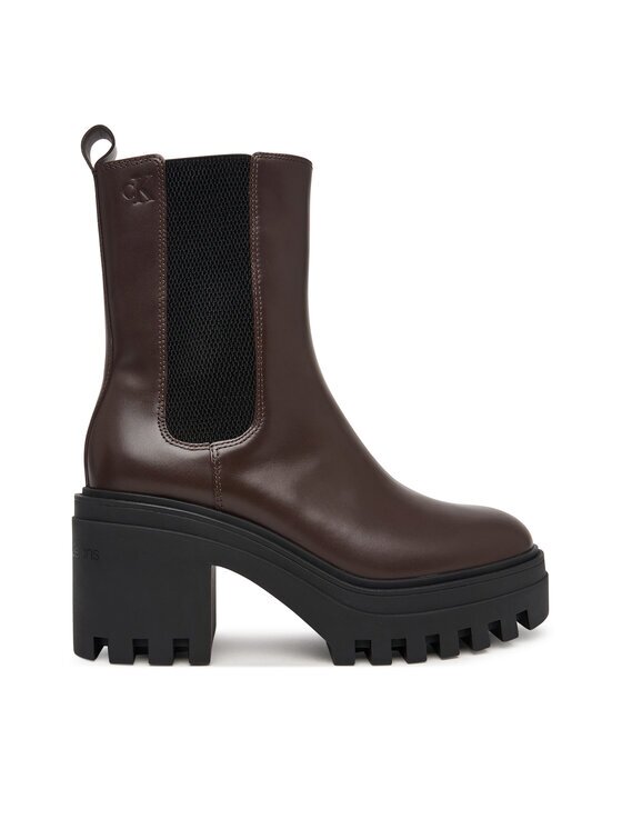 CALVIN KLEIN Боти Chunky Heeled Chelsea Lth YW0YW01547