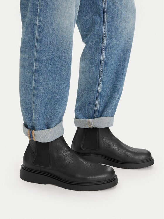 CALVIN KLEIN Боти тип челси Combat Ess Chelsea Boot Lth YM0YM01374 Черен