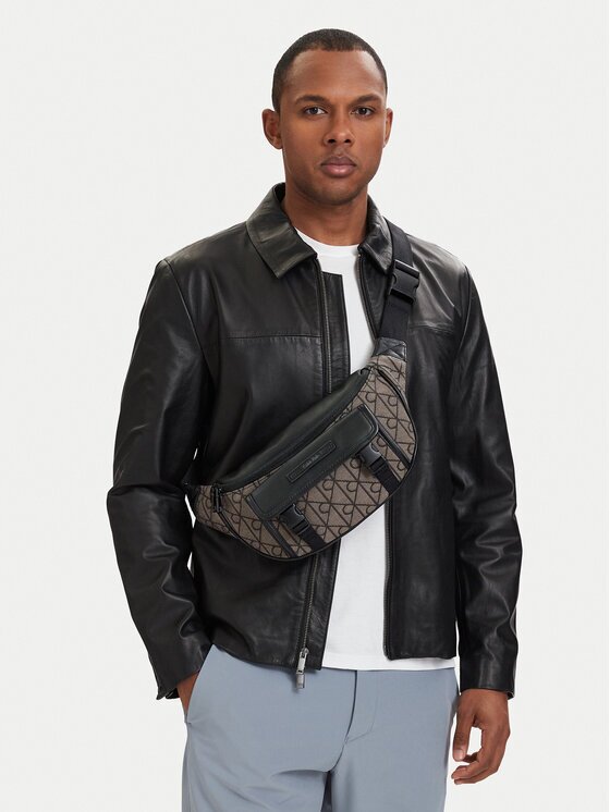 CALVIN KLEIN Чанта за кръст﻿ Mixed Emblem Aop LV04D3382G Бежов