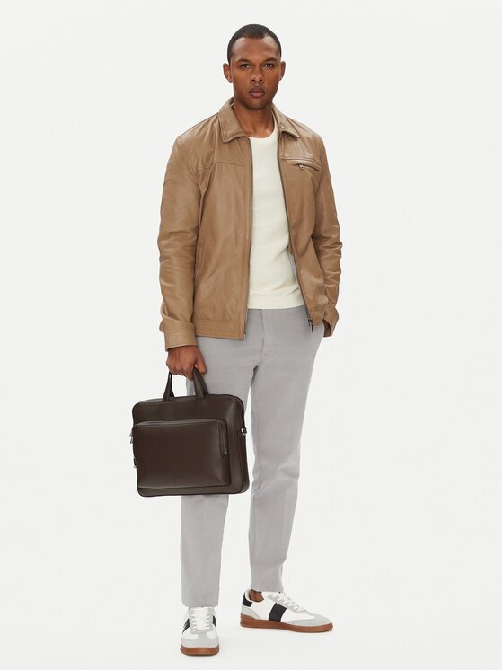 CALVIN KLEIN Чанта за лаптоп Micro Pebble Slim Briefcase 36 LV04D3012G Кафяв