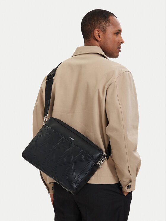 CALVIN KLEIN Чанта за лаптоп Xl Emblem Aop LV04D3526G Черен