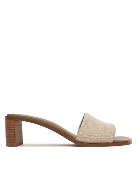 CALVIN KLEIN Чехли Block Heel Sandal Aop HW0HW03016 Бежов