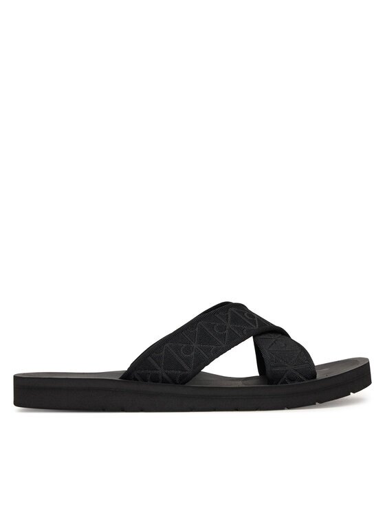CALVIN KLEIN Чехли Ess Diecut Xcross Wb Aop HM0HM02093 Черен