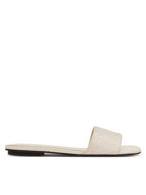 CALVIN KLEIN Чехли Flat Slide Jacq HW0HW02388 Екрю