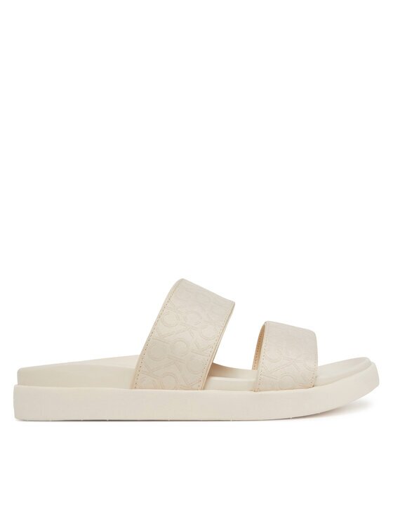 CALVIN KLEIN Чехли Flat Slide Jacq HW0HW02486 Екрю